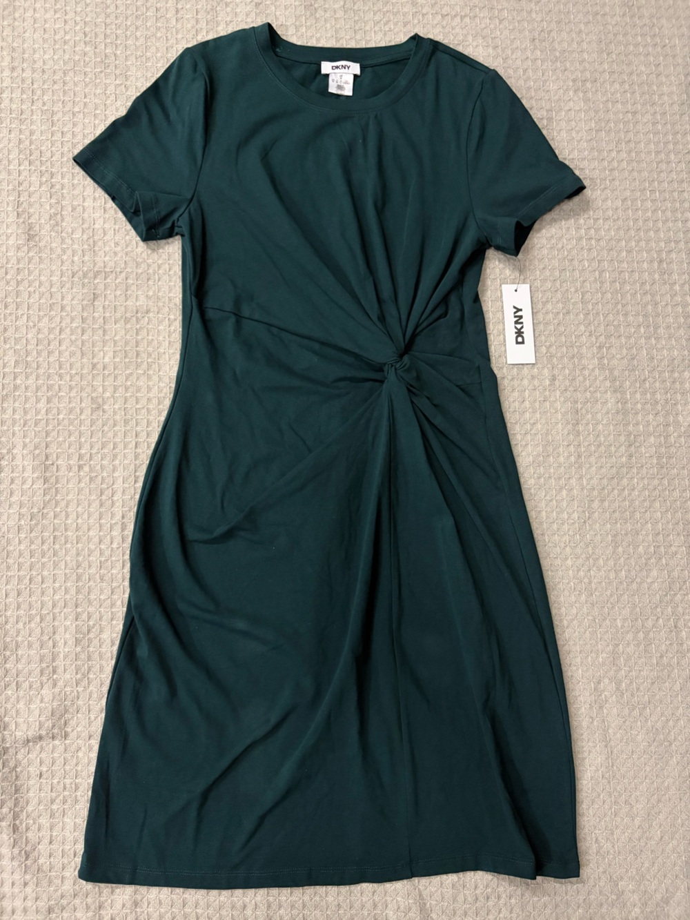NWT DKNY Green Knit A-Line Knee Dress